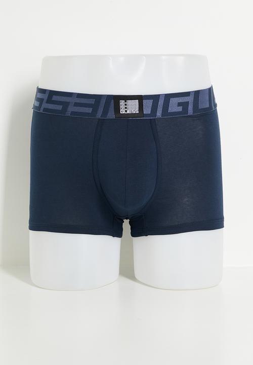 GUESS - Idol Boxer Trunk Pack - G Quadrate Blue