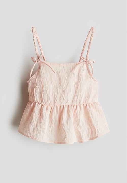 H&M - Bow-detail peplum top - pink