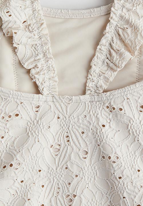 H&M - Textured swimsuit - cream