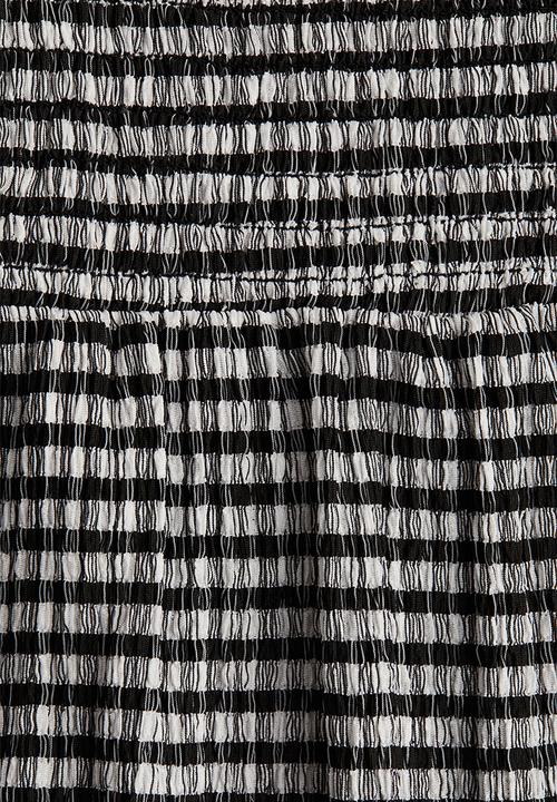 H&M - Smocked dress - black checked