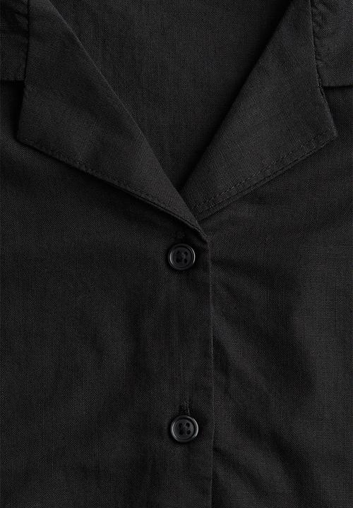 H&M - Cropped knot-detail shirt - black