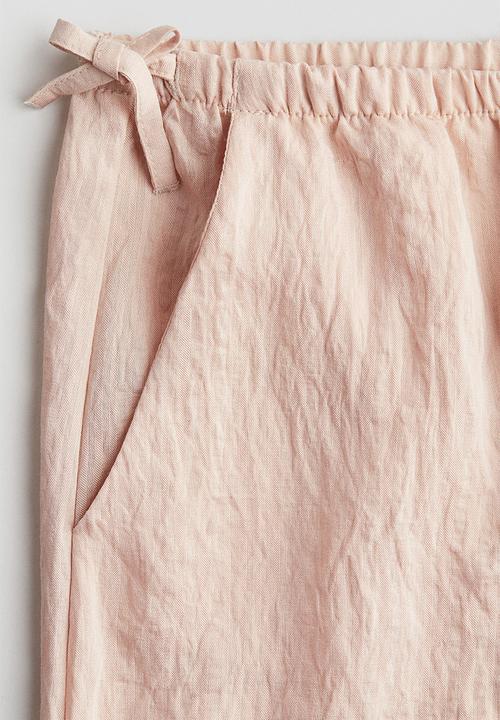 H&M - Tie-detail trousers - light peach