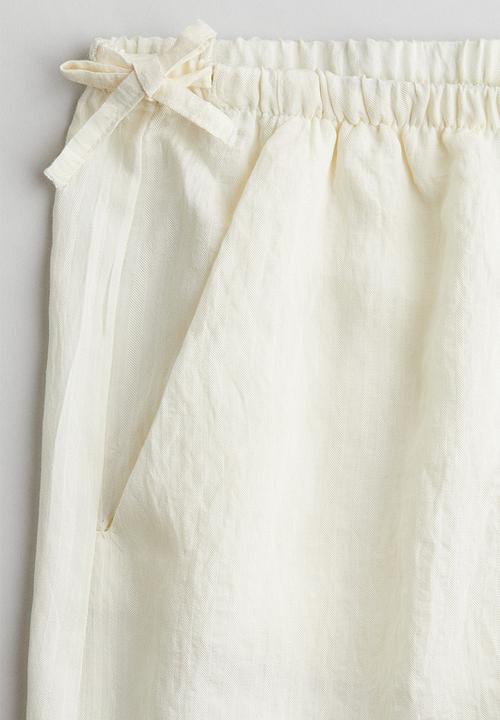 H&M - Tie-detail trousers - cream