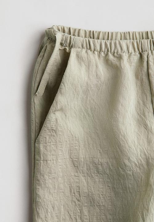 H&M - Tie-detail trousers - light khaki green