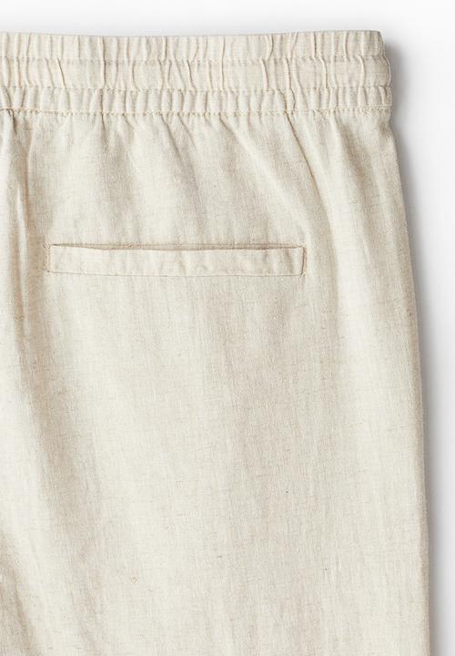 H&M - Regular fit linen-blend trousers - cream