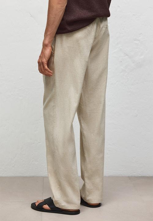 H&M - Regular fit linen-blend trousers - cream
