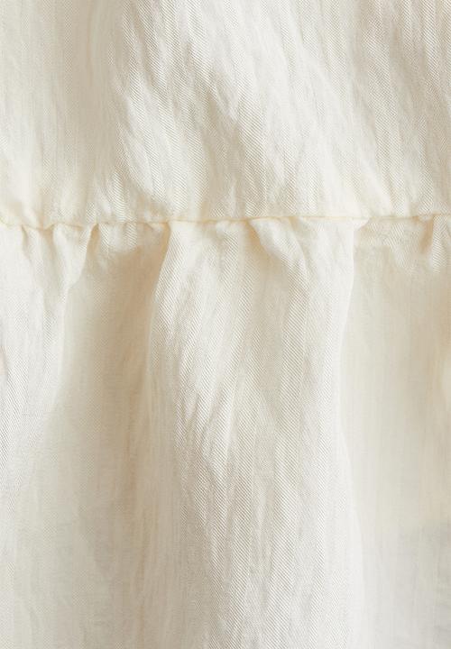 H&M - Bow-detail peplum top - cream