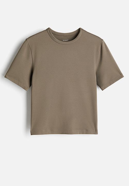 H&M - Cropped sports top with drymove™ - dark beige