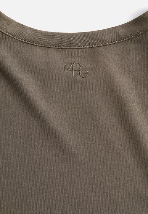 H&M - Cropped sports top with drymove™ - dark beige