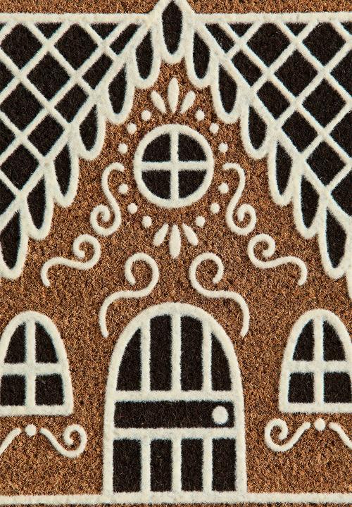 H&M - Printed coir doormat - brown/gingerbread house