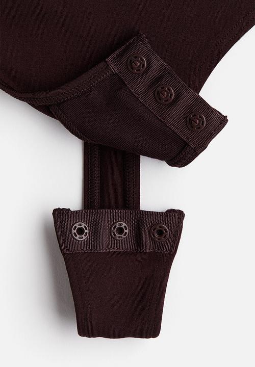 H&M - Seamless light shape push-up thong body - burgundy