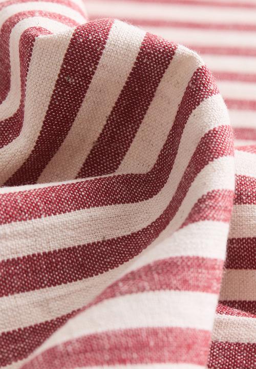 H&M - 4-Pack cotton napkins - red/white striped 