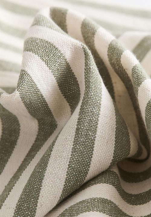 H&M - 4-Pack cotton napkins - green/cream striped