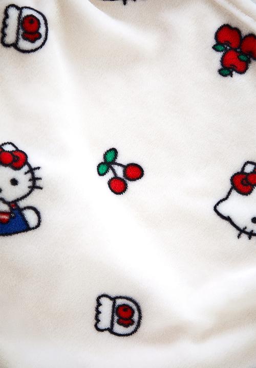 H&M - Patterned fleece blanket - red/hello kitty