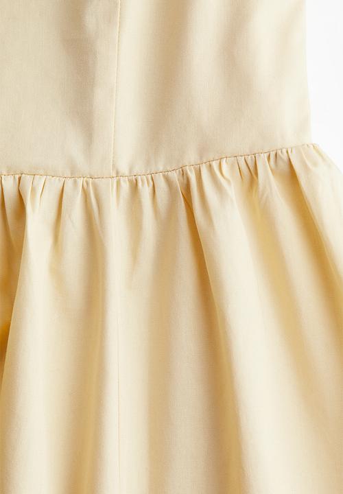 H&M - Flared-skirt cotton dress - light yellow