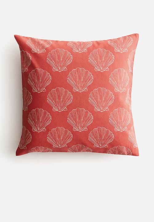 H&M - Patterned cushion cover - coral pink/patterned