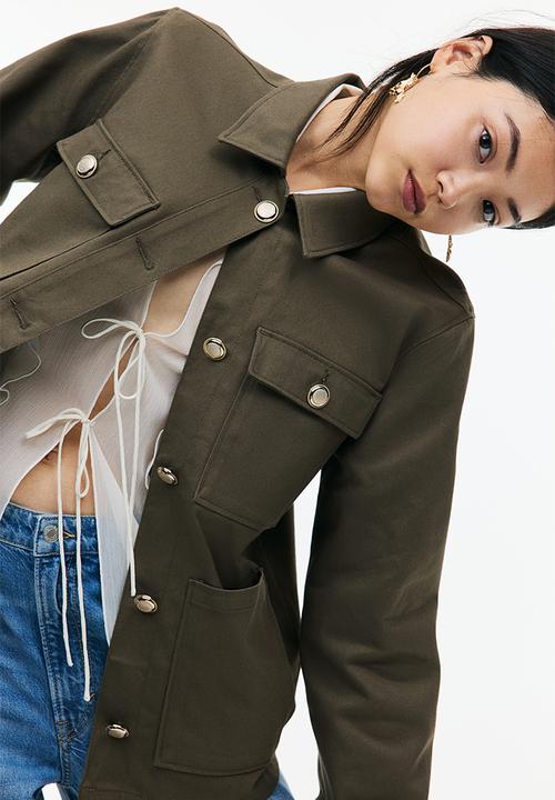 H&M - Cotton utility jacket - khaki green
