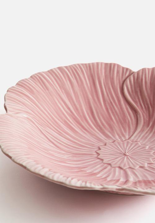 H&M - Large stoneware serving plate - pink