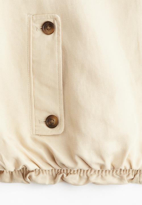 H&M - Linen-blend bomber jacket - light beige
