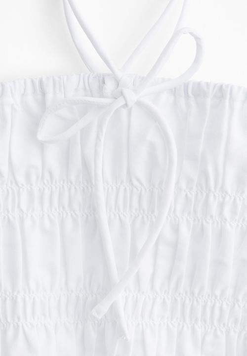 H&M - Smocked strappy top - white