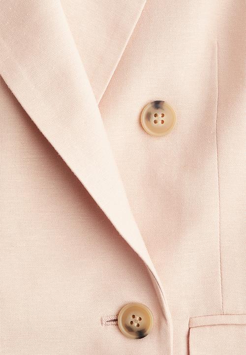 H&M - Linen-blend blazer - light dusty pink