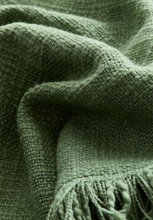 H&M - Slub weave cushion cover - dusty green