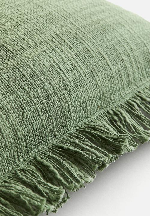 H&M - Slub weave cushion cover - dusty green