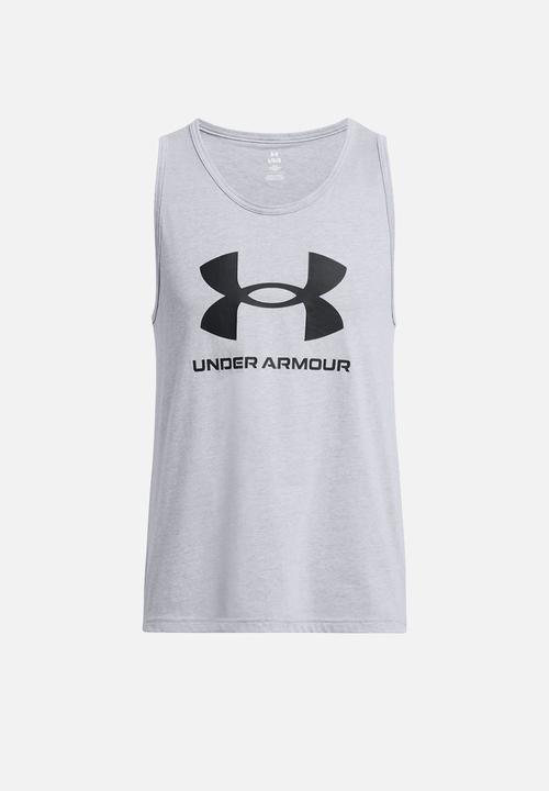 Under Armour - UA SPORTSTYLE LOGO TANK - Steel Light Heather & Black