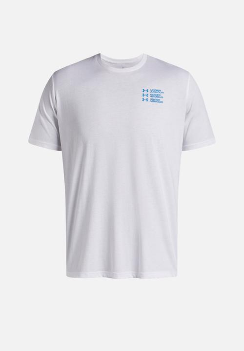Under Armour - Ua triple stack lc logo short sleeve - white & blue atlantis