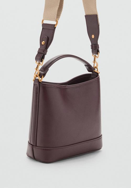 MANGO - Isoldo bucket bag - dark red