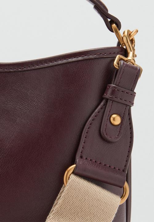MANGO - Isoldo bucket bag - dark red
