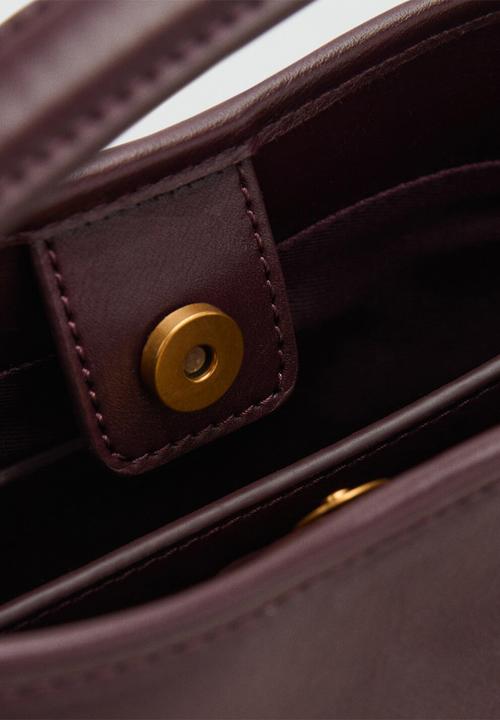 MANGO - Isoldo bucket bag - dark red