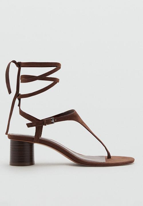 MANGO - Jamaica leather heel - dark brown