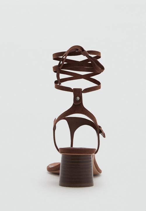 MANGO - Jamaica leather heel - dark brown