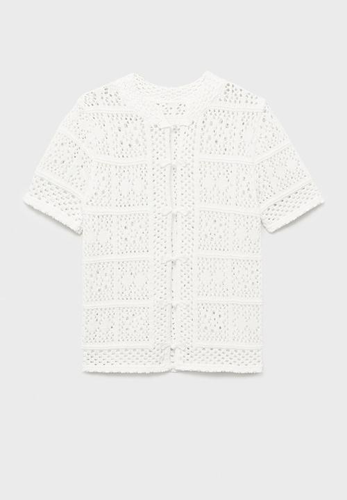 MANGO - Cardigan Scot - White