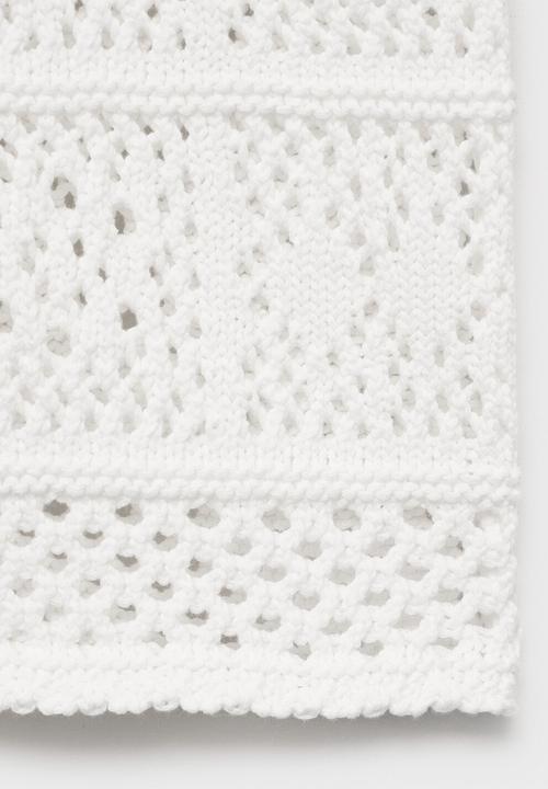 MANGO - Cardigan Scot - White