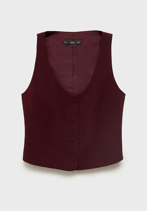 MANGO - Vest Iguana - Dark Red
