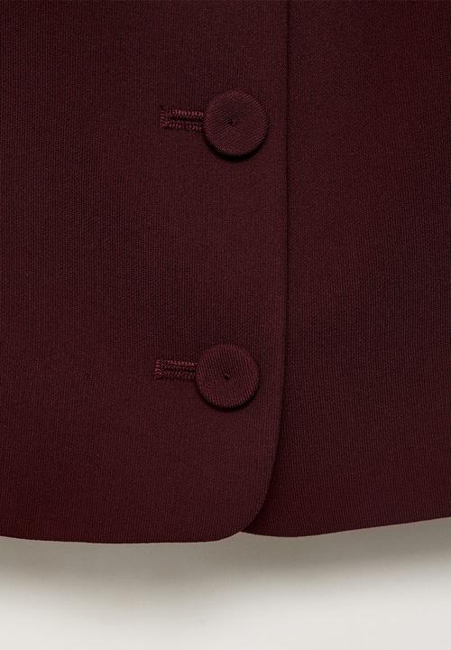 MANGO - Vest Iguana - Dark Red