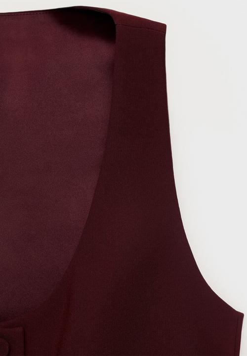 MANGO - Vest Iguana - Dark Red