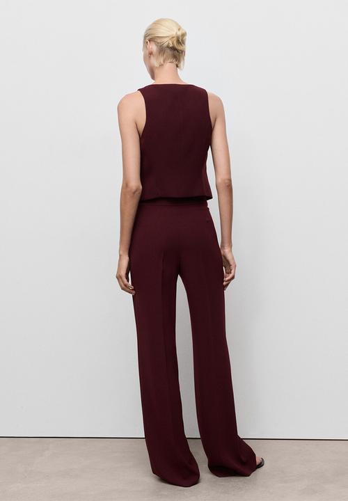 MANGO - Vest Iguana - Dark Red