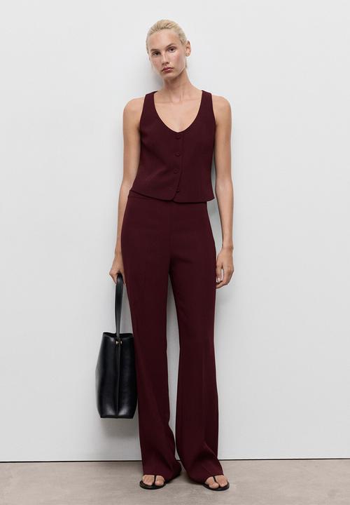 MANGO - Vest Iguana - Dark Red