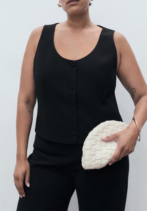 MANGO - Vest Iguana  -  Black