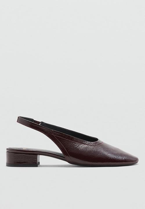MANGO - Game leather heel - dark red
