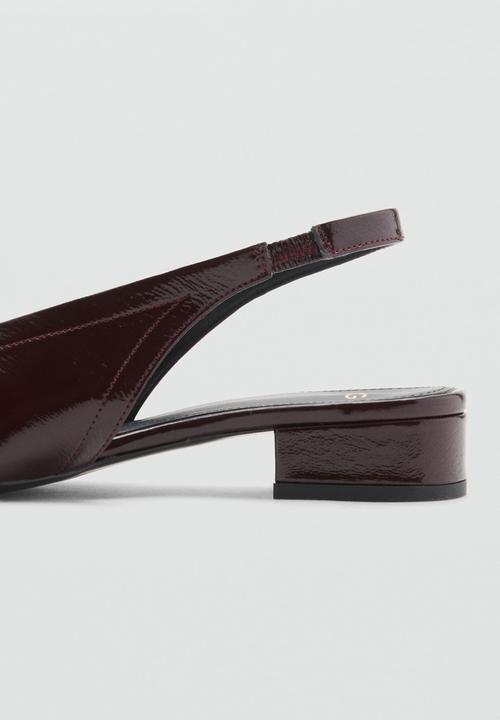MANGO - Game leather heel - dark red
