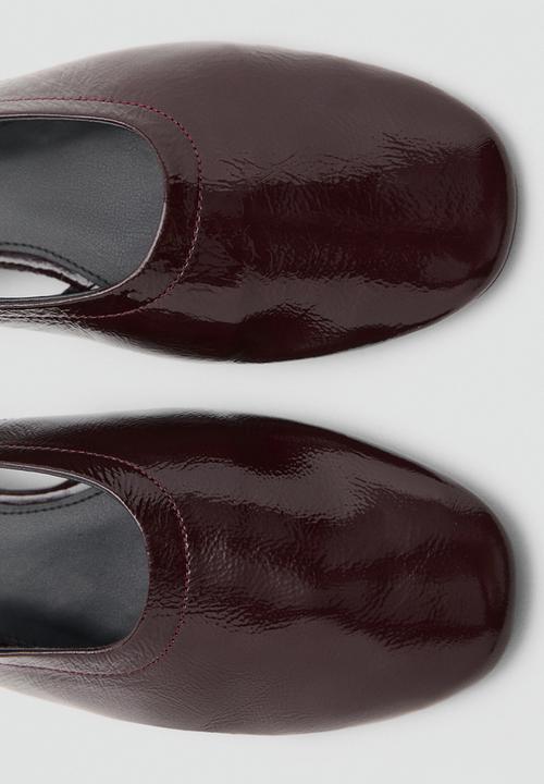 MANGO - Game leather heel - dark red