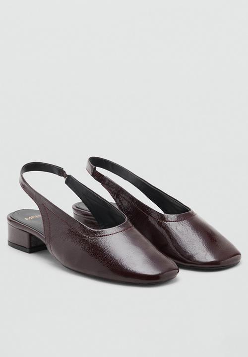 MANGO - Game leather heel - dark red