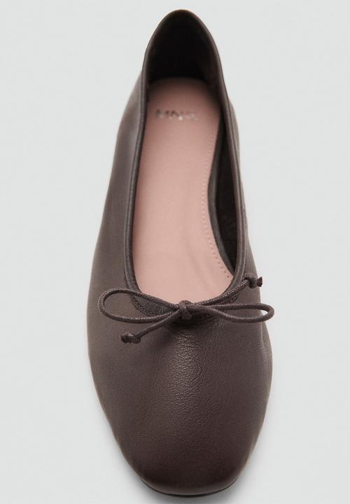 MANGO - Baila leather pump - dark brown