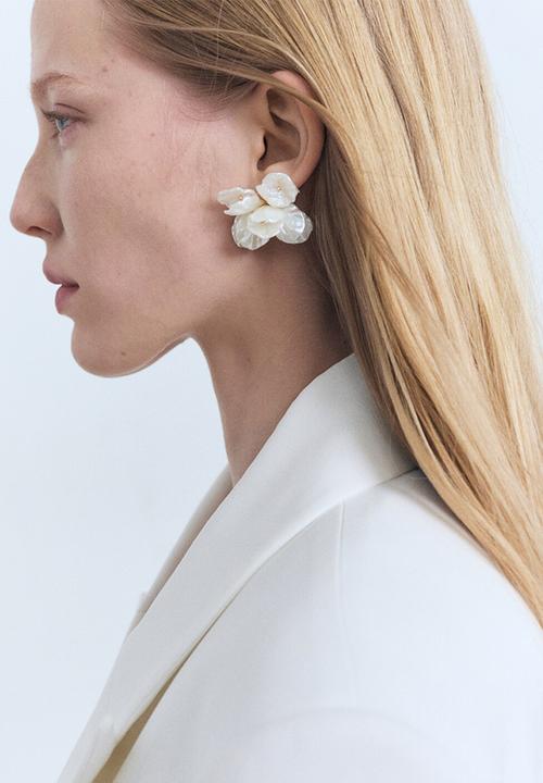 MANGO - Alex earrings - white