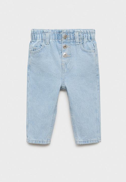 MANGO - Jeans Paperbag - Open Blue
