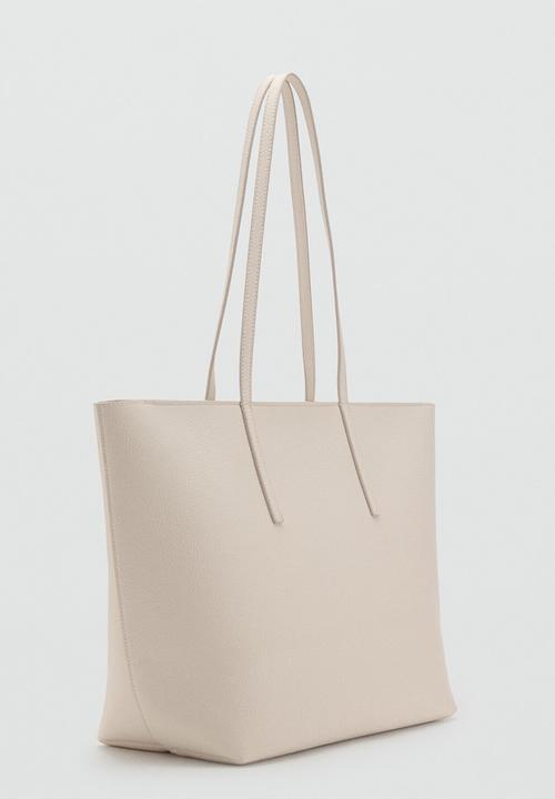 MANGO - Maribel tote bag - medium natural